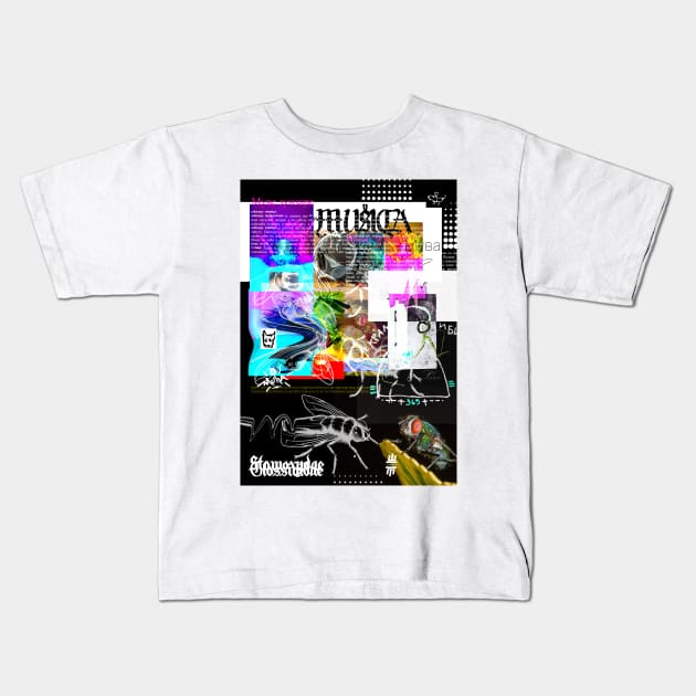 Glitch Fly Kids T-Shirt by Shtakorz